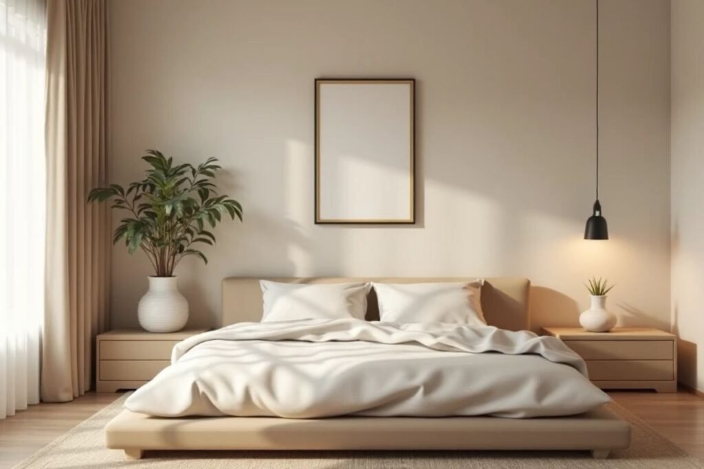 Minimalist bedroom decor ideas and tiny bedroom ideas with neutral colors