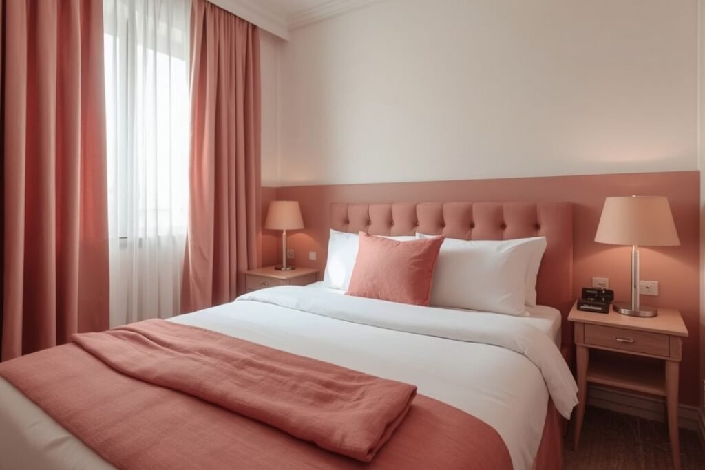 A simple color palette bedroom design for aesthetic tiny bedroom ideas
