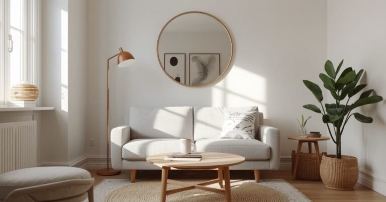 small apartment living room ideas shown in a bright cozy compact space
