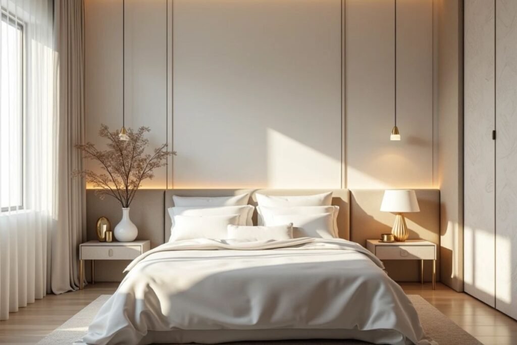 Subtle wall patterns used without overwhelming the space in small bedroom ideas